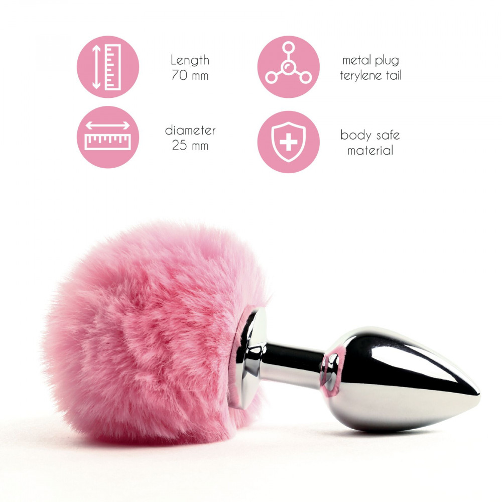 Анальный хвост - Анальная пробка FeelzToys - Bunny Tails Butt Plug Pink 3