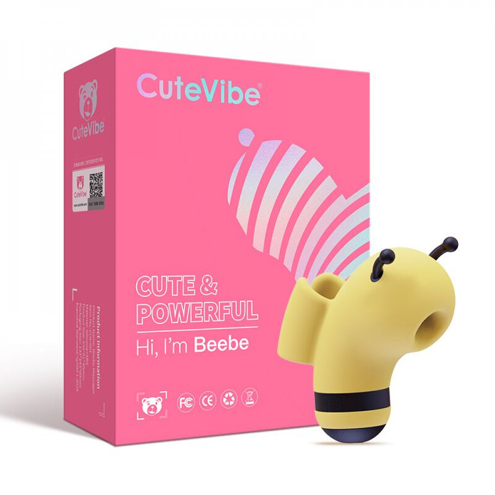 Вибраторы вакуумные - Вакуумный стимулятор с микротоками CuteVibe Beebe Yellow, на палец 3