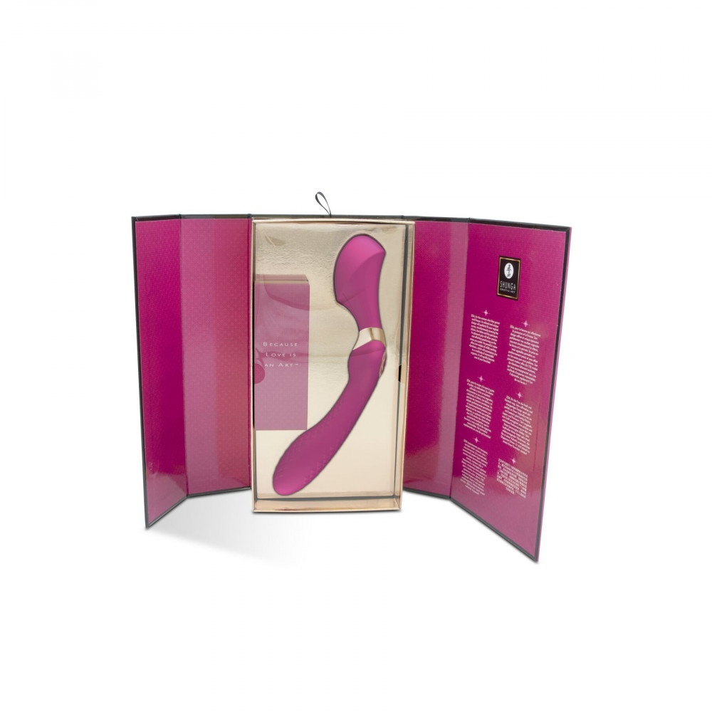 Вибратор - Вибромассажер Shunga Zoa Raspberry, двусторонний 4