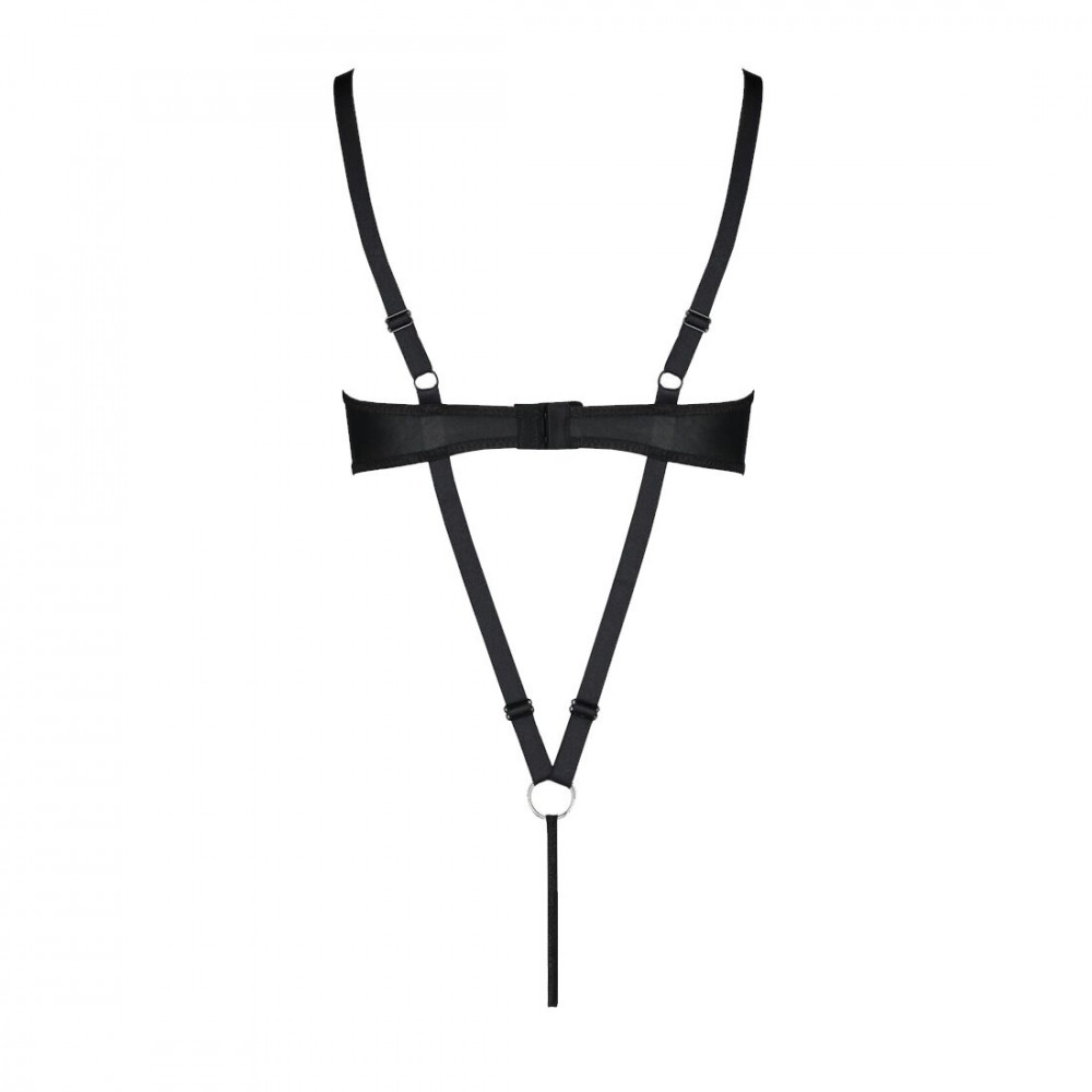 Эротическое боди - Боди из экокожи Passion Celine Body 6XL/7XL black, с доступом, открытый 1
