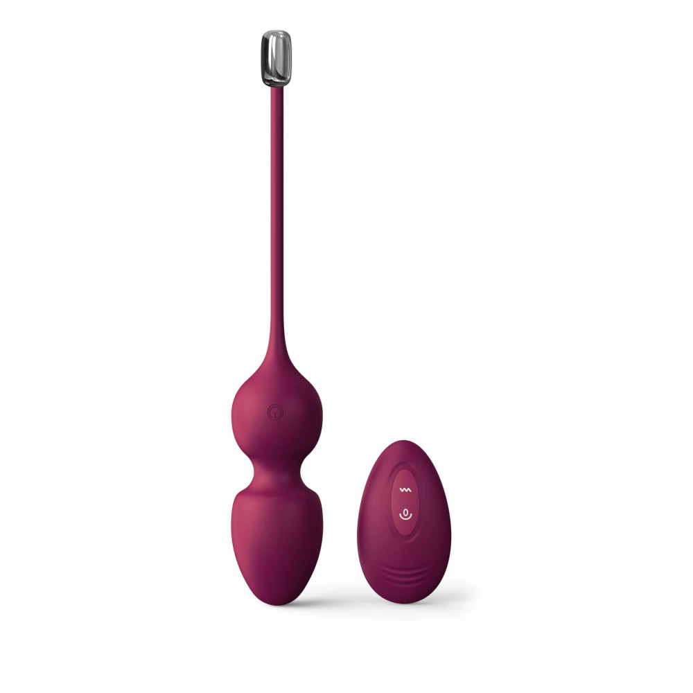 Вагинальные шарики - Вагинальные шарики Dorcel LOVE BALLS PLUM, вибрации и движения внутреннего шарика, пульт ДУ