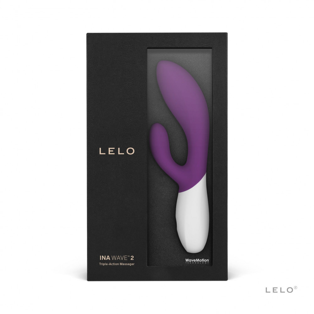 Вибратор-кролик - Вибратор-кролик LELO Ina Wave 2 Plum, манящее движение ствола + вибрации 1