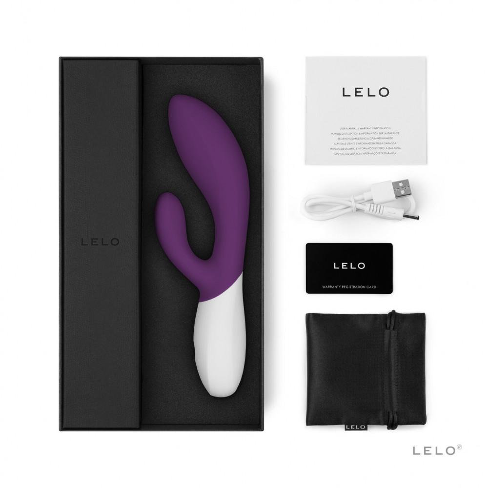 Вибратор-кролик - Вибратор-кролик LELO Ina Wave 2 Plum, манящее движение ствола + вибрации 2