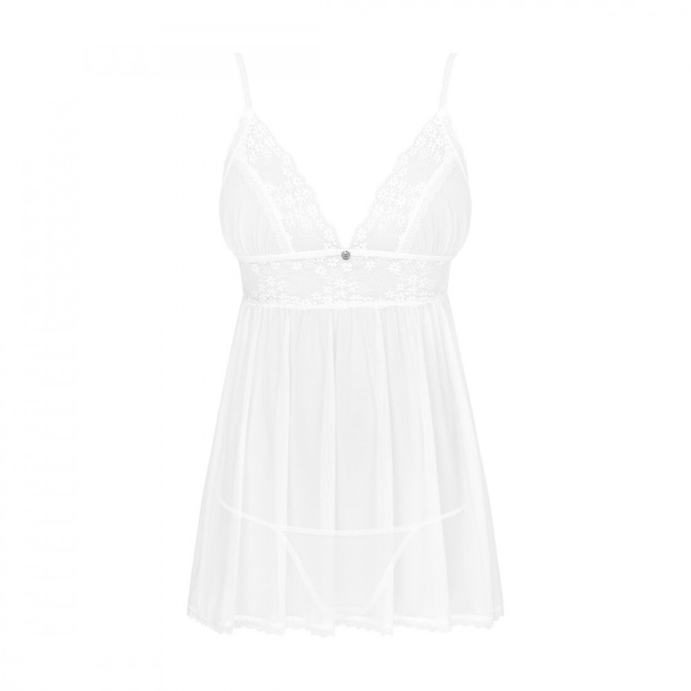 Эротические пеньюары и сорочки - Пеньюар и трусики Obsessive Heavenlly babydoll & thong XL/2XL 3
