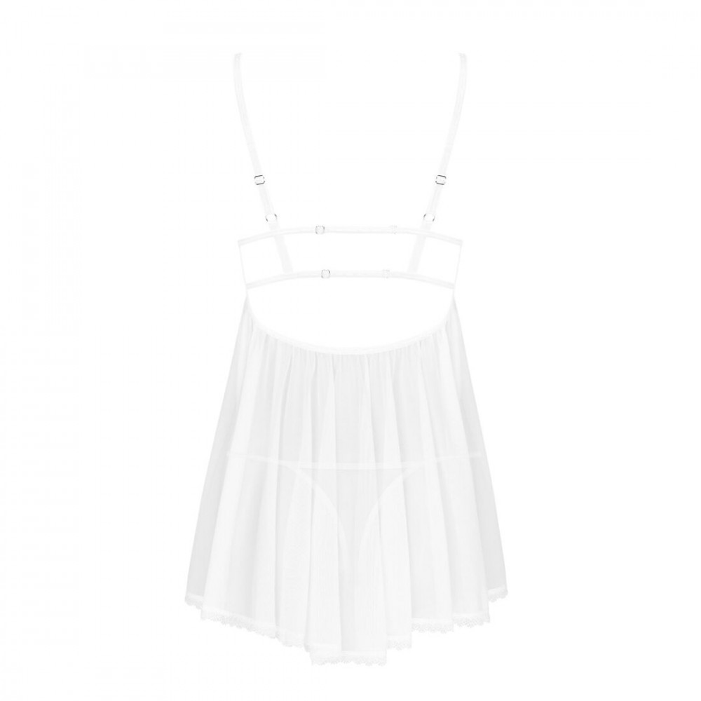 Эротические пеньюары и сорочки - Пеньюар и трусики Obsessive Heavenlly babydoll & thong XL/2XL 2