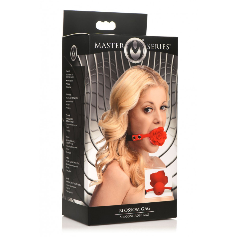 Кляп - Кляп Master Series Blossom Silicone Rose Gag - Red 1