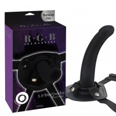 Страпон силиконовый на ремнях Chisa R.G.B Bend Over For Beginner, черный