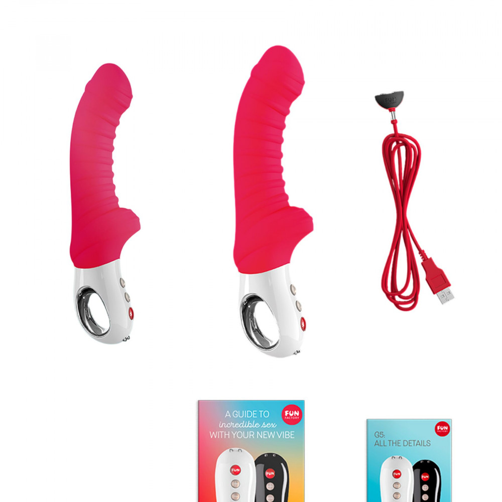 Вибратор - Вибратор для точки G Fun Factory TIGER india red, ребристый, подходит для анальной стимуляции 5
