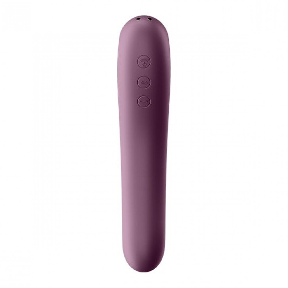 Вибраторы вакуумные - Вакуумный стимулятор с вибрацией Satisfyer Dual Kiss Wine Red 2