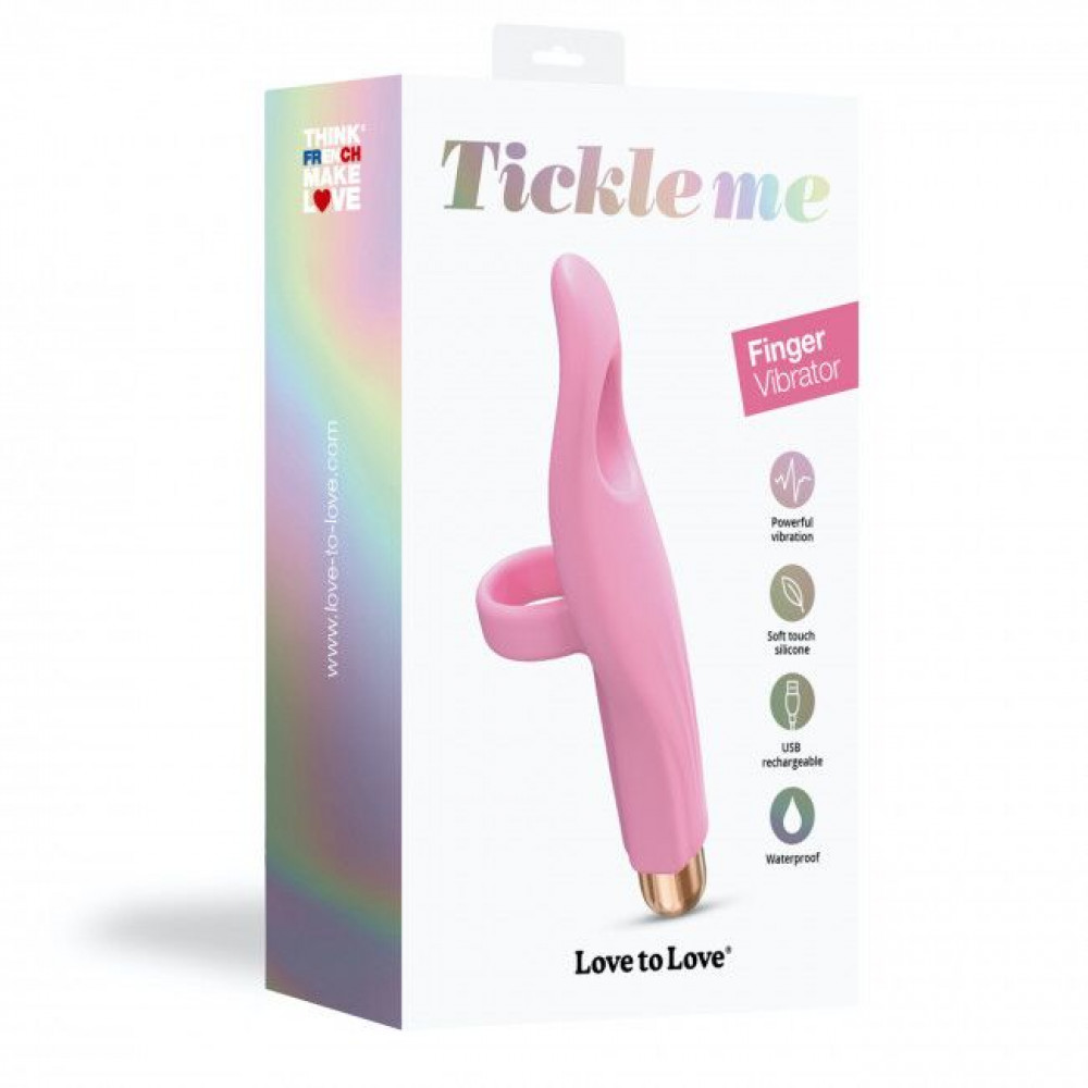 Мини вибраторы - Вибратор на палец Love To Love Tickle me - BABY PINK перезаряжаемый, 3 варианта использования 2