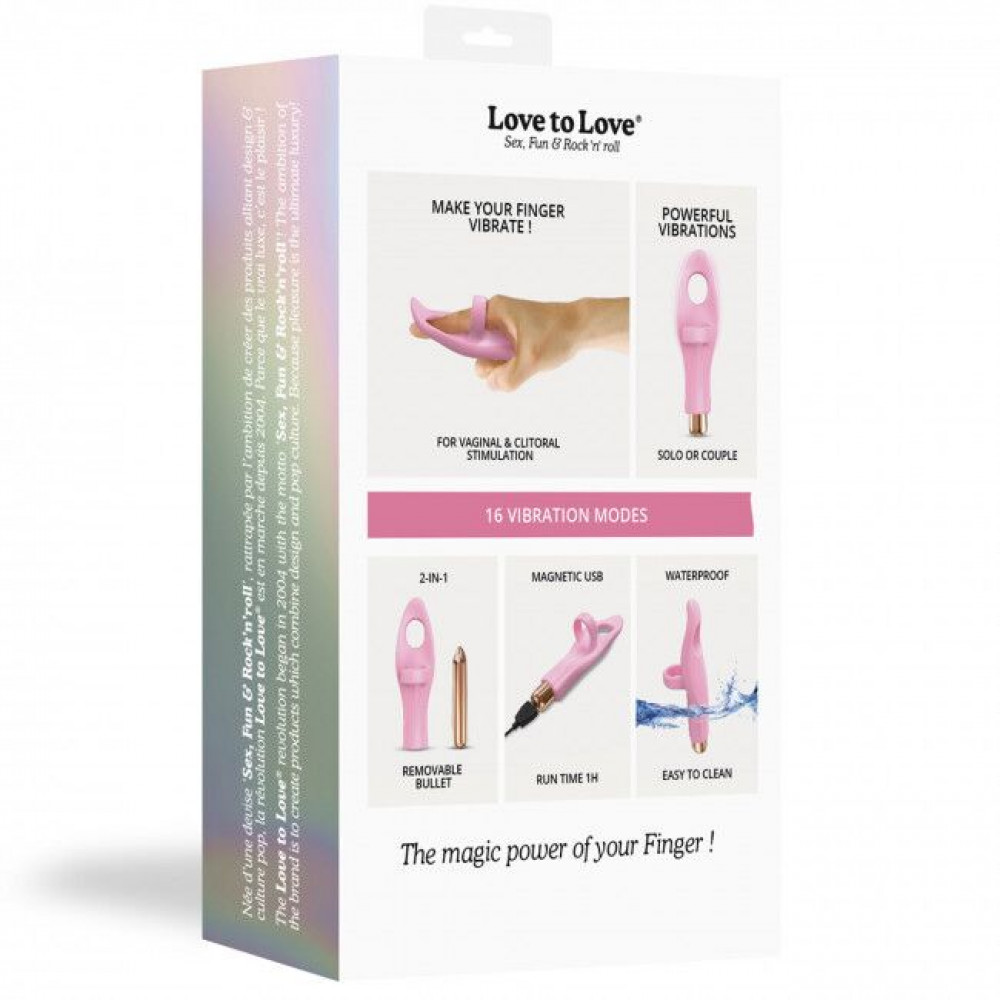 Мини вибраторы - Вибратор на палец Love To Love Tickle me - BABY PINK перезаряжаемый, 3 варианта использования 1
