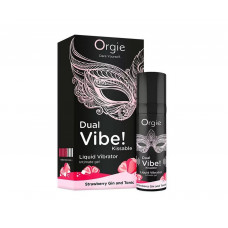 Жидкий вибратор Orgie DUAL VIBE! коктейль Джин-тоник клубника, 15 мл