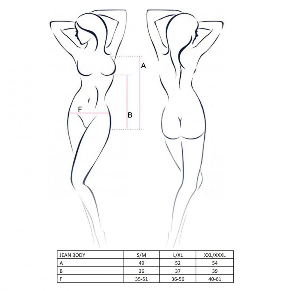 Эротическое боди - Боди монокини под латекс JEAN BODY black XXL/XXXL - Passion 1