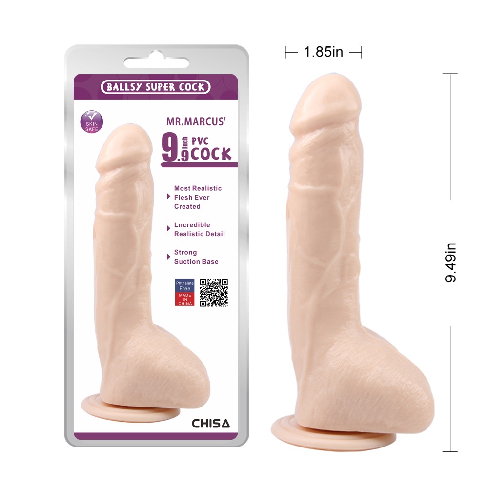 Секс игрушки - Фаллоимитатор с мошонкой на присоске Chisa Ballsy Super Cock Marcus, телесный 4
