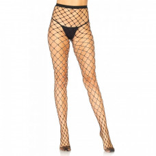 Колготки в сетку с жемчугом черные Leg Avenue Faux pearl fence net tights O/S
