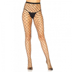 Колготки в сетку с жемчугом черные Leg Avenue Faux pearl fence net tights O/S