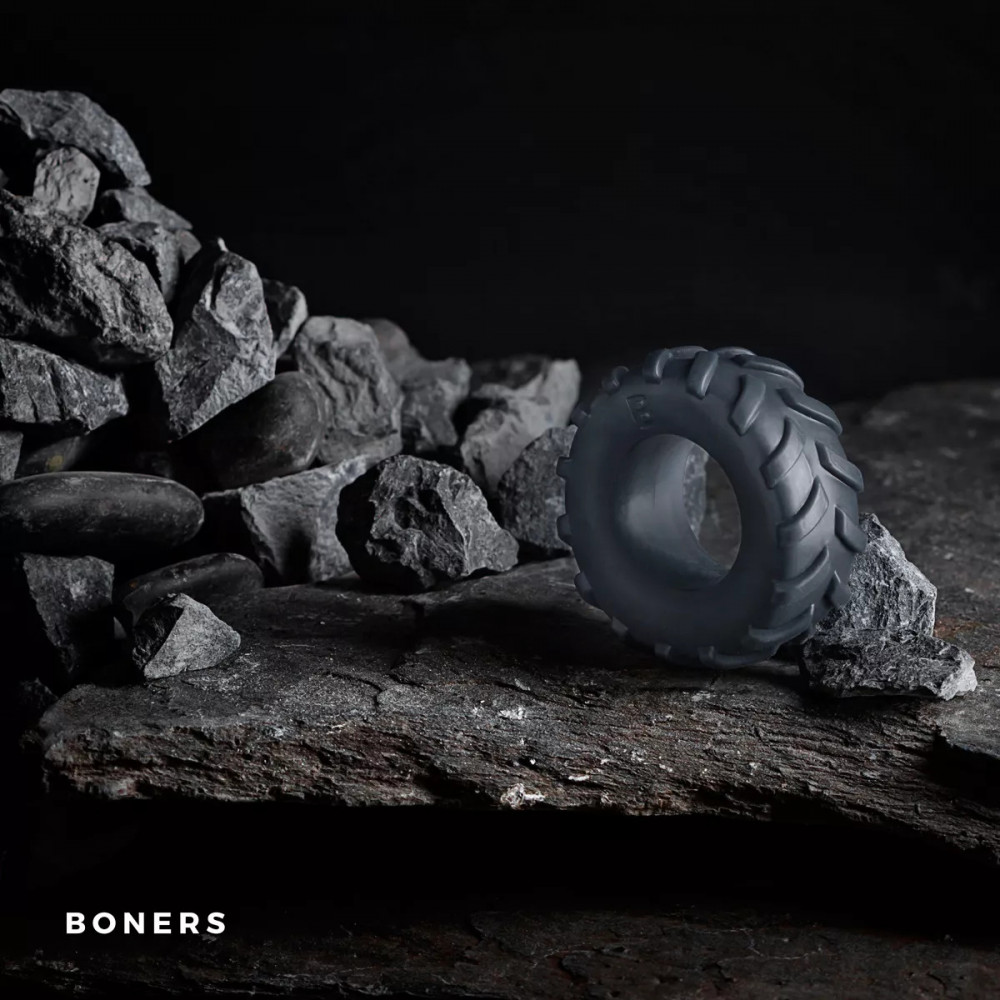 Эрекционные кольца и насадки на член - Кольцо эрекционное Boners Tire Cock Ring - Grey 1