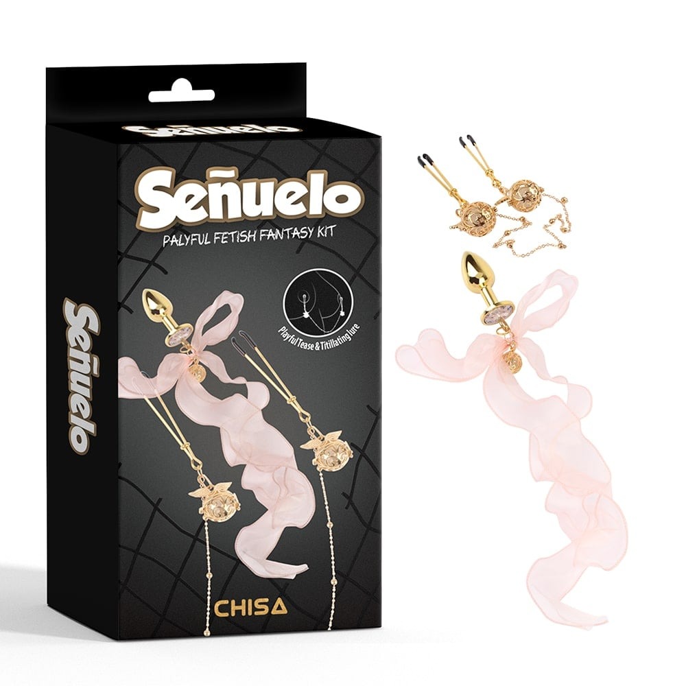 Секс игрушки - Набор CHISA Senuelo Palyful Fetish Fantasy Kit анальная пробка и зажимы для сосков