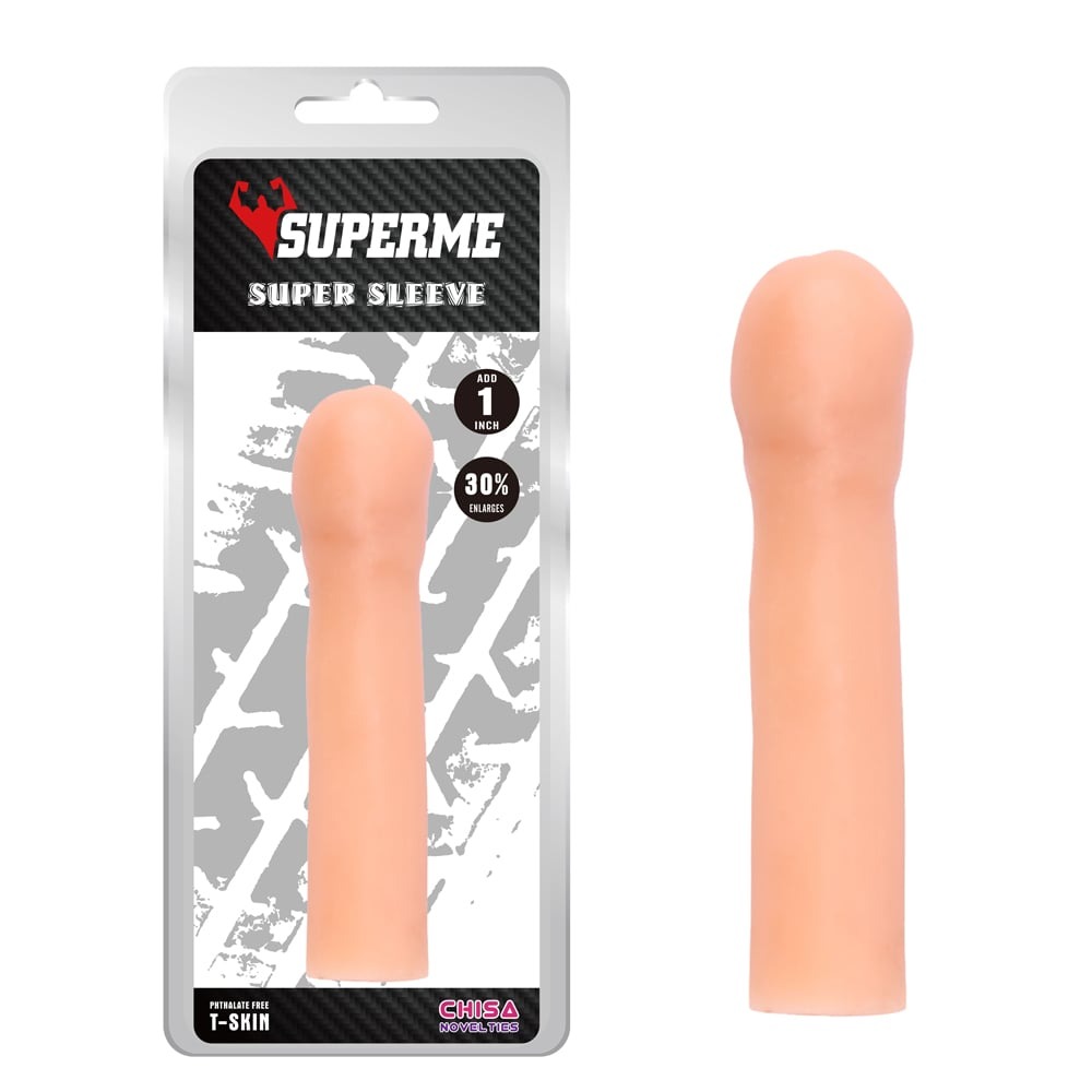 Секс игрушки - Насадка удлиняющая Chisa Superme с закрытой головкой, бежевый
