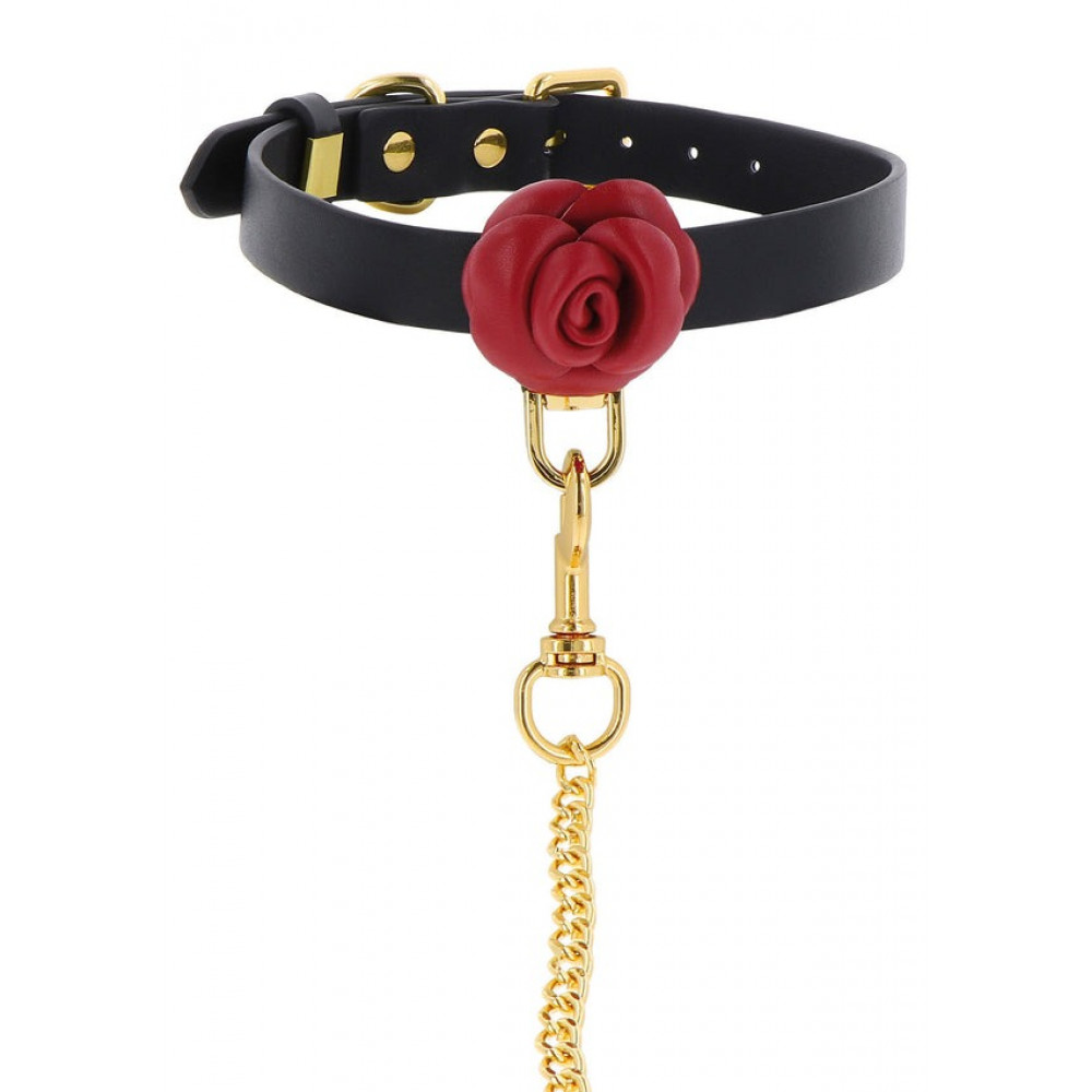 БДСМ игрушки - Ошейник с поводком Taboom Wild Roses Collar & Leash с декоративными розами 4