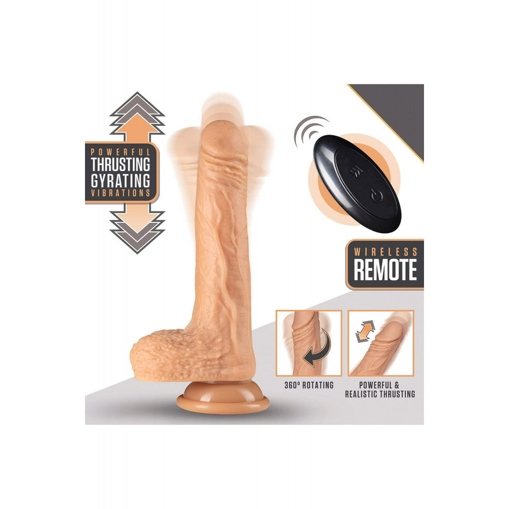 Секс игрушки - Реалистичный вибратор с пультом DR. SKIN SILICONE DR. GREY 7 INCH THRUSTING 3