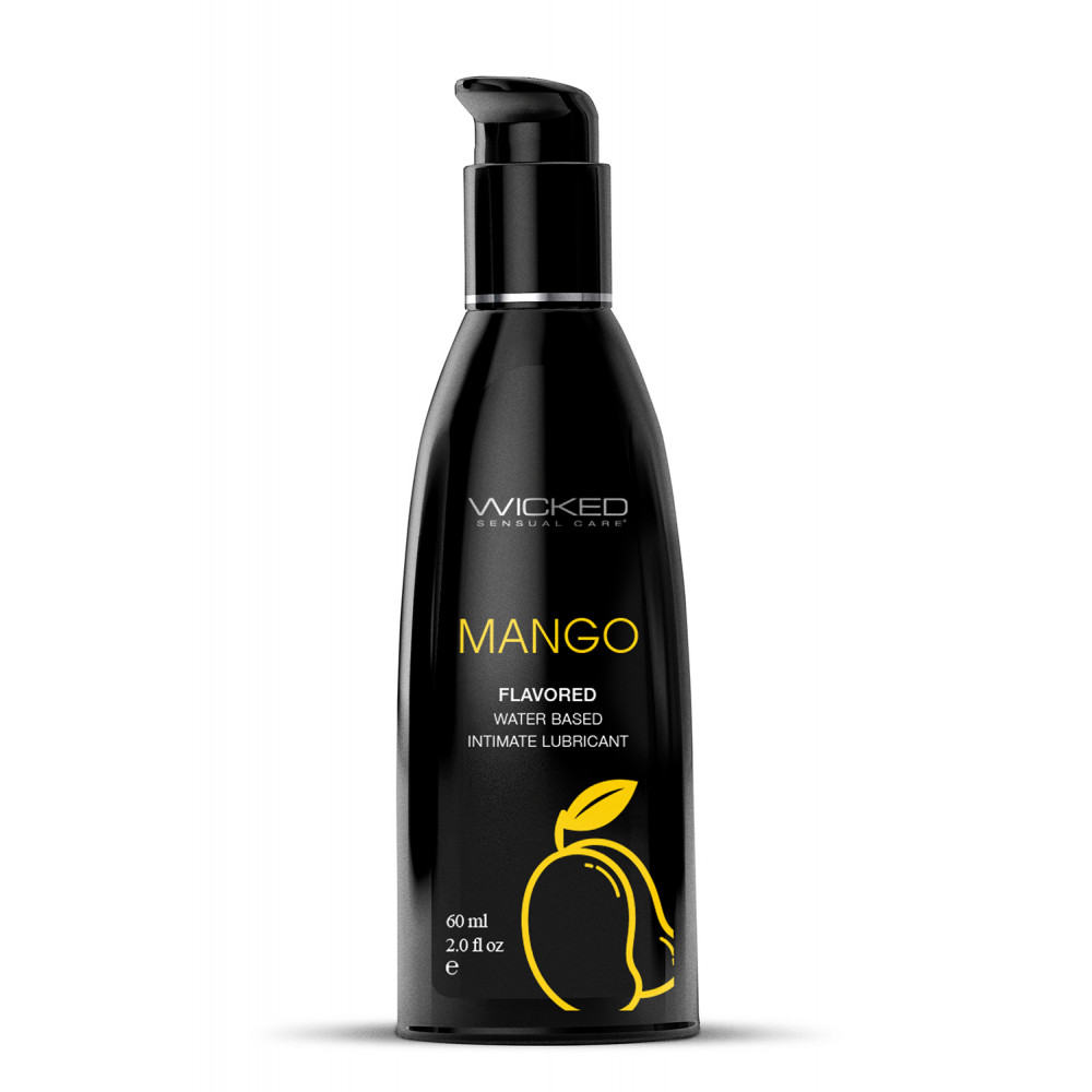 Лубриканты - Съедобный лубрикант со вкусом Манго WICKED AQUA MANGO LUBE 60ML