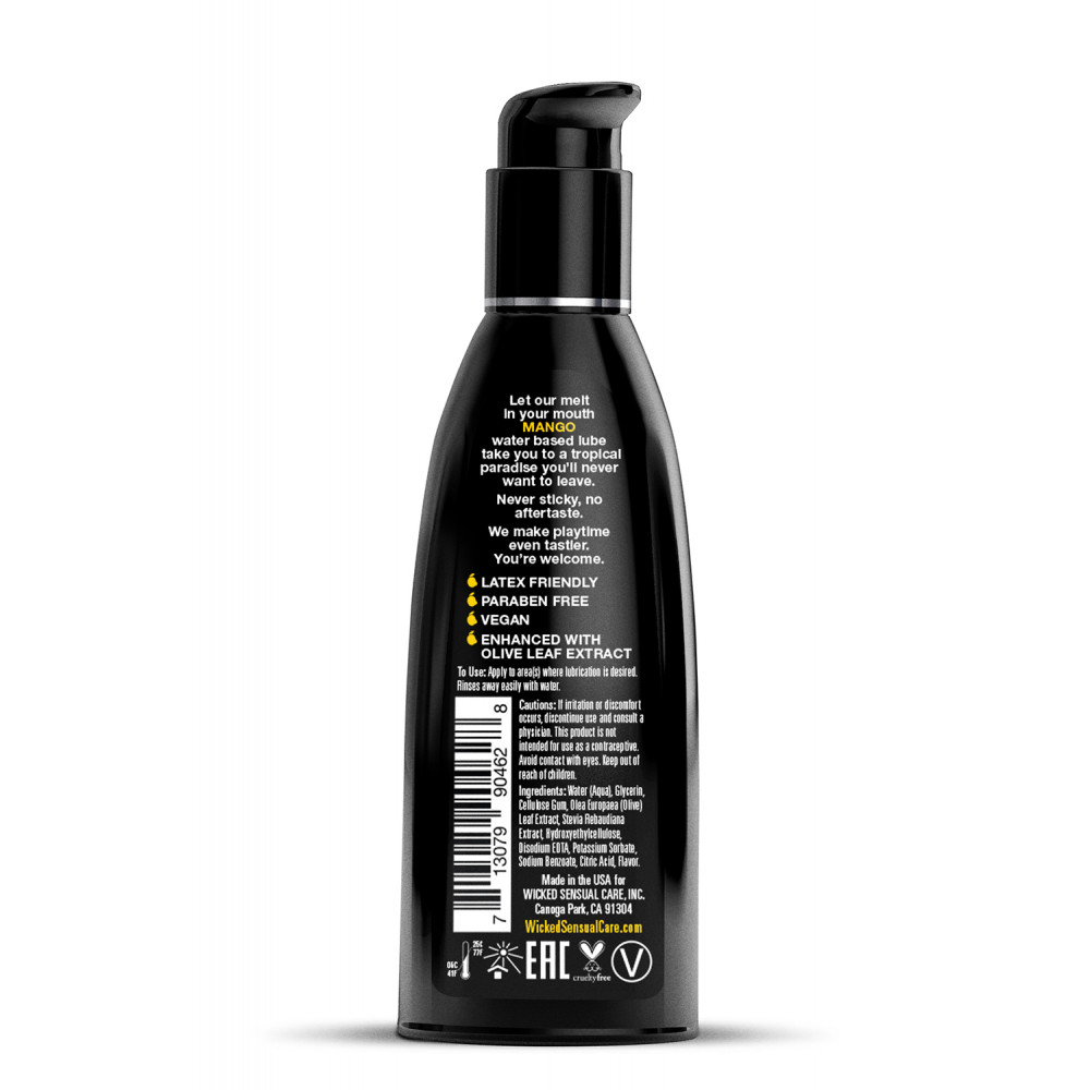 Лубриканты - Съедобный лубрикант со вкусом Манго WICKED AQUA MANGO LUBE 60ML 1