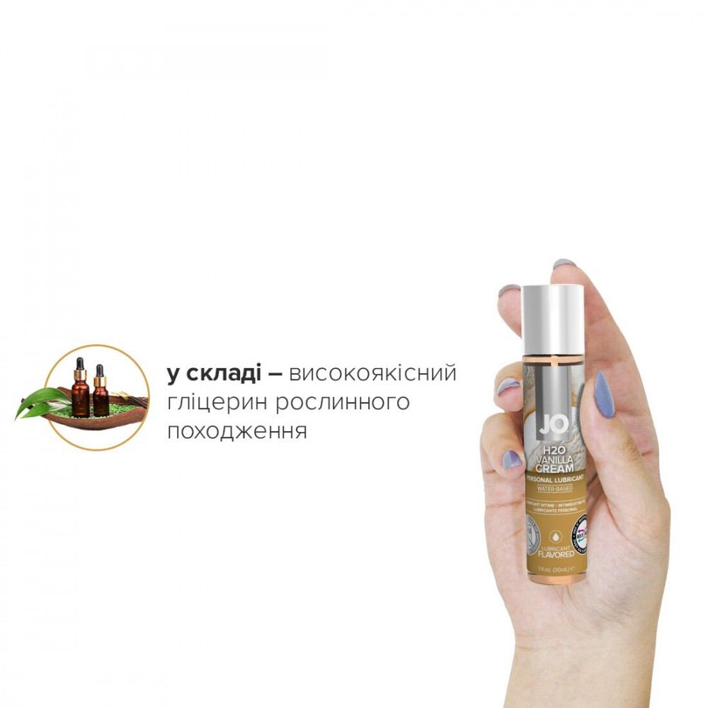 Оральные смазки - Смазка на водной основе System JO H2O — Vanilla Cream (30 мл) без сахара, растительный глицерин 2