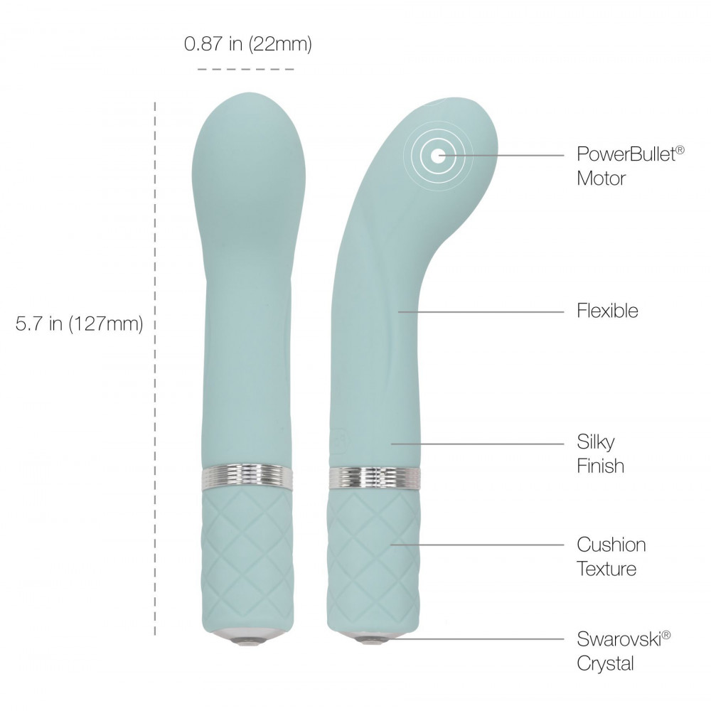 Стимулятор точки G - Роскошный вибратор Pillow Talk - Racy Teal с кристаллом Сваровски для точки G, подарочная упаковка 3