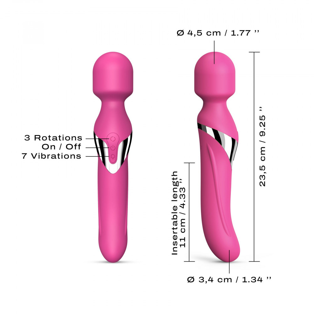 Вибромассажеры - Вибромассажер 2в1 Dorcel Dual Orgasms Magenta классический массажер и вибратор с жемчужным массажем 2