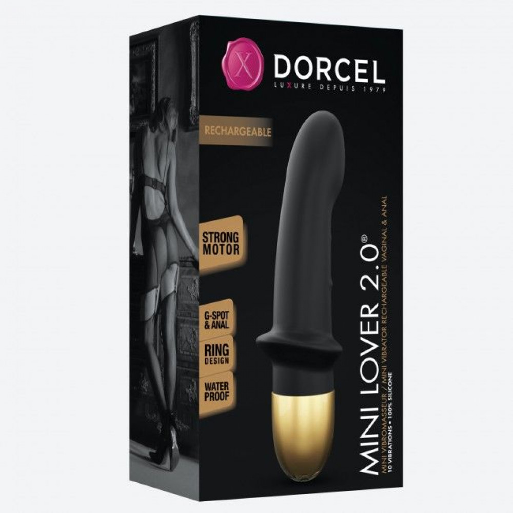 Стимулятор точки G - Вибратор Dorcel Mini Lover Black 2.0 перезаряжаемый, для точки G и массажа простаты 3
