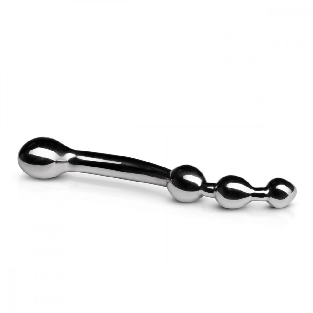Анальные бусы и цепочки - Анально-вагинальный стимулятор Sinner Gear Unbendable — Multi-Stim Pleasure Wand Metal Anal Dildo 4
