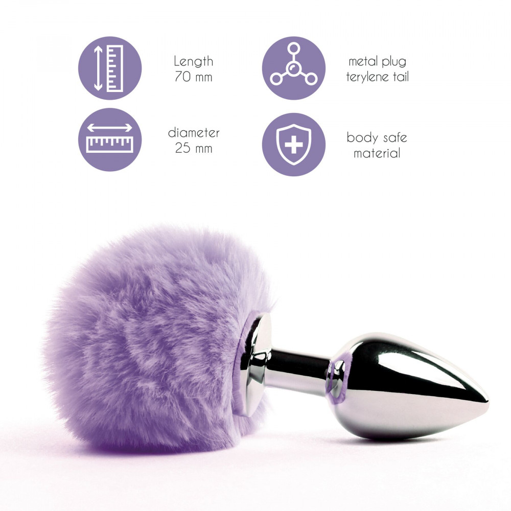 Анальный хвост - Анальная пробка FeelzToys - Bunny Tails Butt Plug Purple 3
