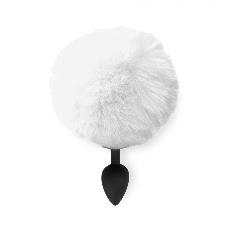Анальный хвост - Силиконовая анальная пробка М Art of Sex - Silicone Bunny Tails Butt plug White, диаметр 3,5 см 3
