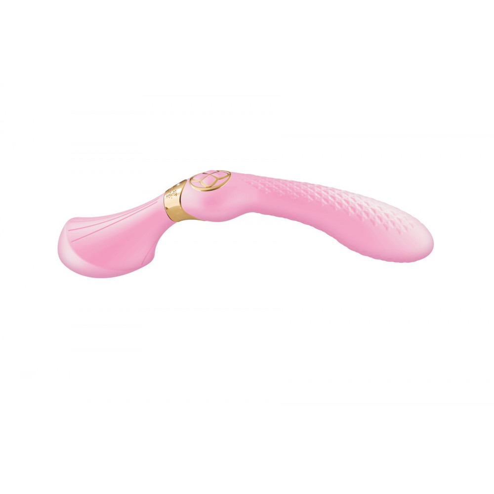 Вибратор - Вибромассажер Shunga Zoa Light Pink, двусторонний 10