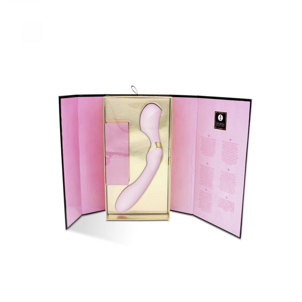 Вибратор - Вибромассажер Shunga Zoa Light Pink, двусторонний 4