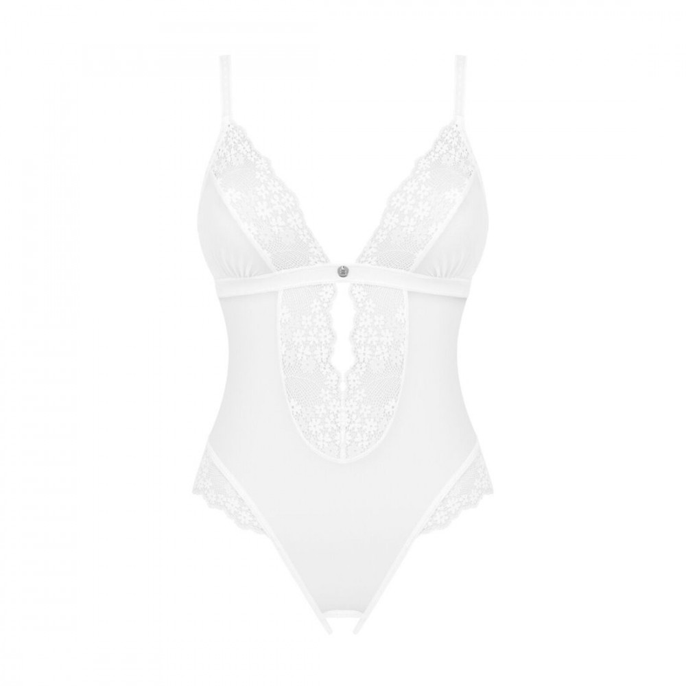 Эротическое боди - Эротическое полупрозрачное боди Obsessive Heavenlly crotchless teddy XS/S, с доступом 3
