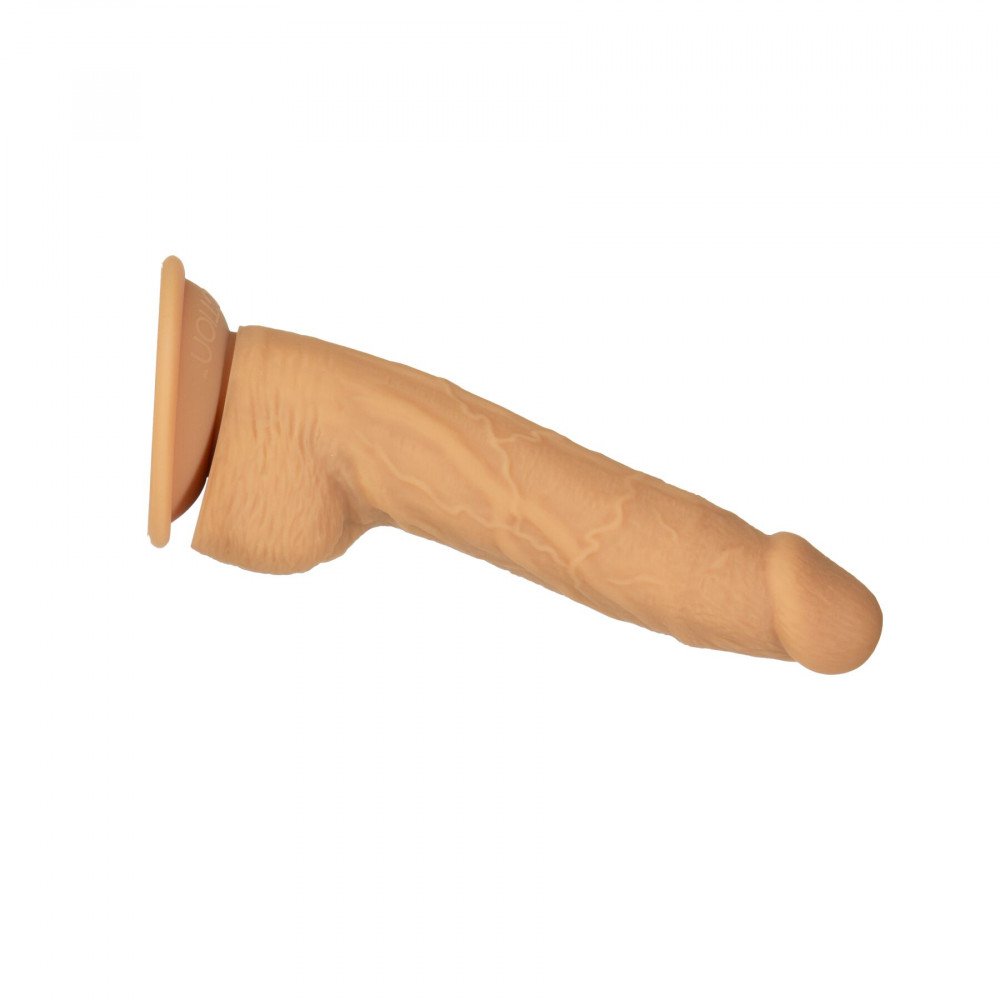 Фаллоимитаторы на присоске, двойные - Фаллоимитатор ADDICTION Dual Density Silicone Dildo Caramel 8″, присоска, диаметр 4,3 см, вибропуля  9
