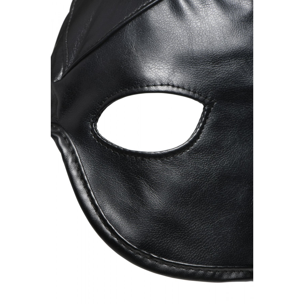 Маски - Маска Master Series Dungeon Demon Bondage Mask with Horns - Black 6