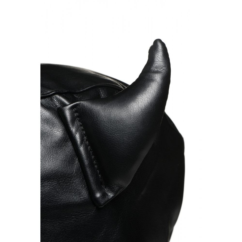 Маски - Маска Master Series Dungeon Demon Bondage Mask with Horns - Black 4