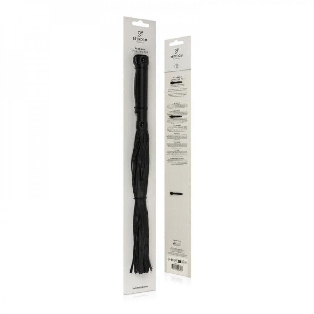 Плети, стеки, флоггеры, тиклеры - Флоггер Bedroom Fantasies Flogger Spanking Toy - Black 1