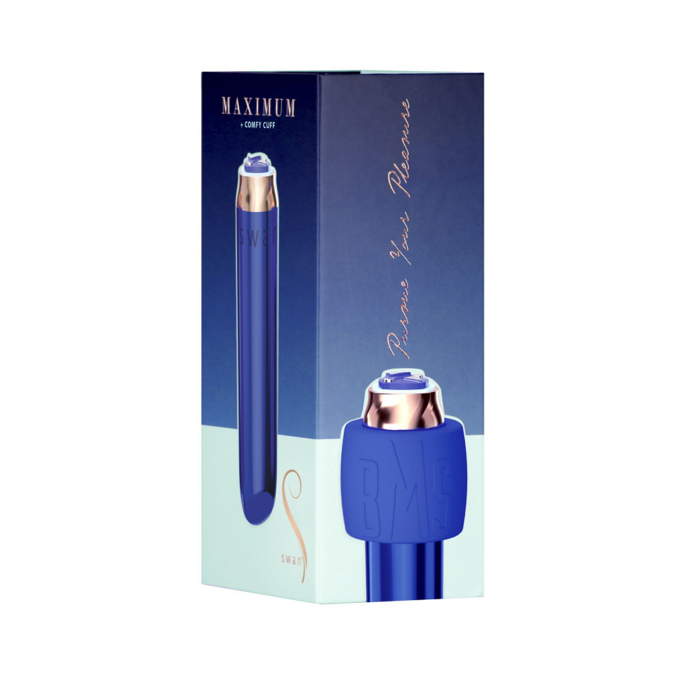 Клиторальный вибратор - Вибропуля Swan Maximum + Comfy Cuff Blue 2