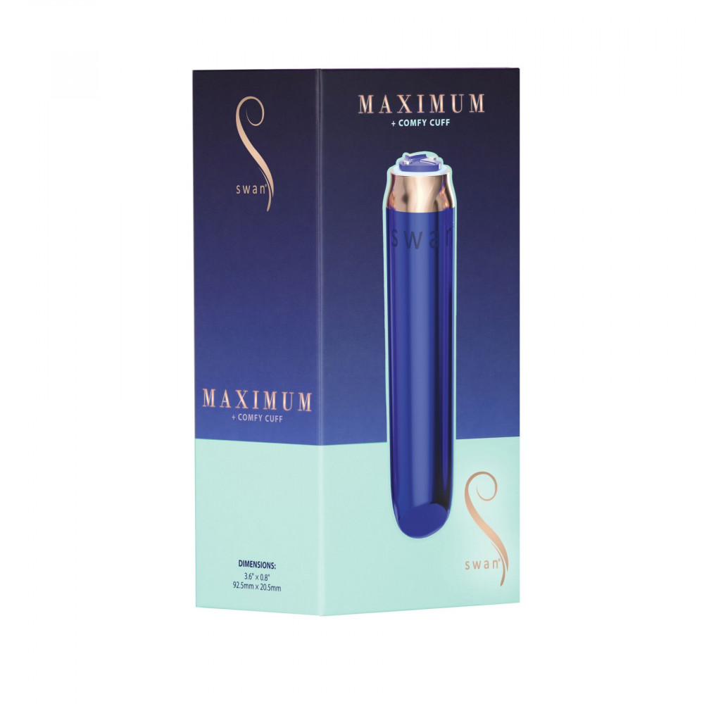 Клиторальный вибратор - Вибропуля Swan Maximum + Comfy Cuff Blue 3