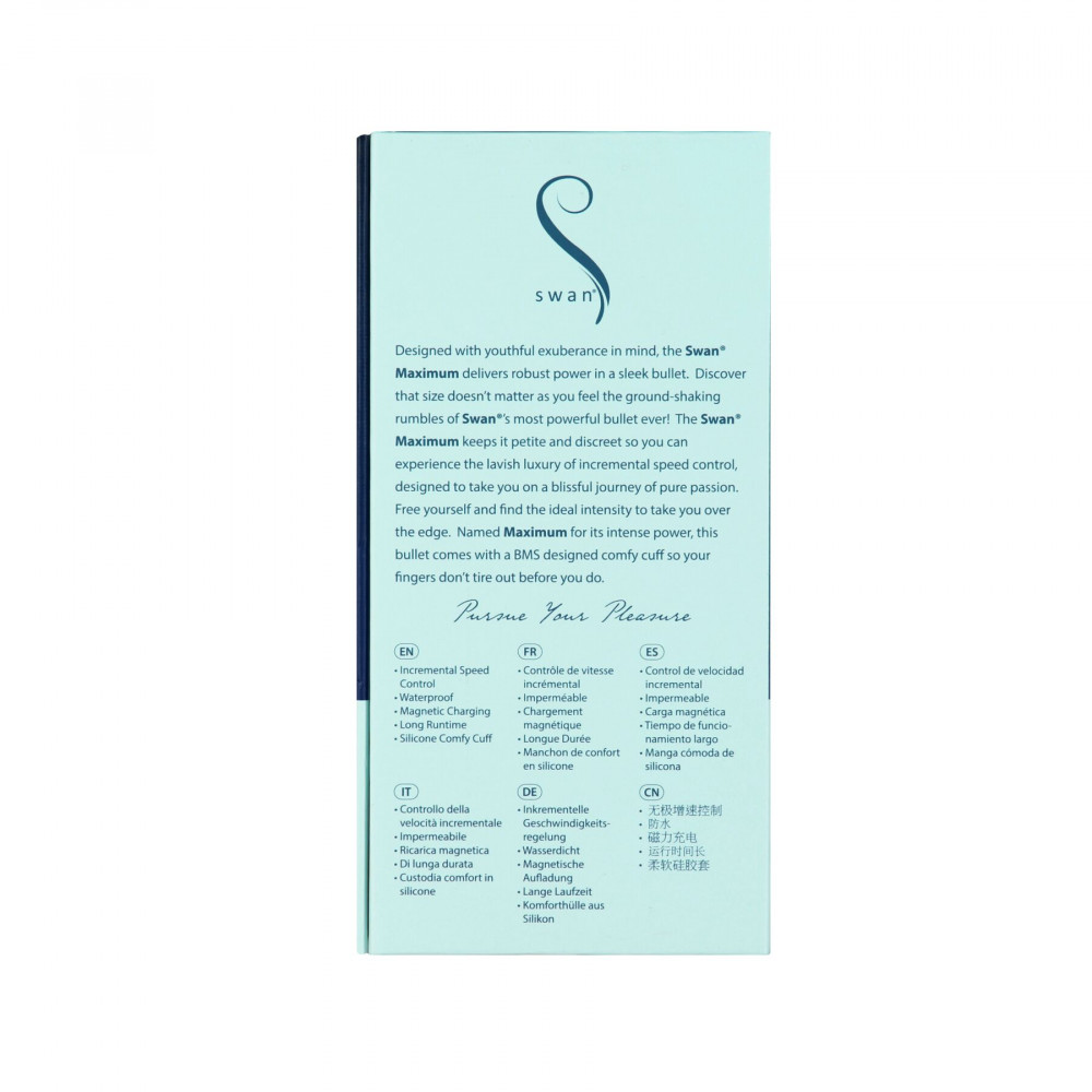 Клиторальный вибратор - Вибропуля Swan Maximum + Comfy Cuff Blue 1
