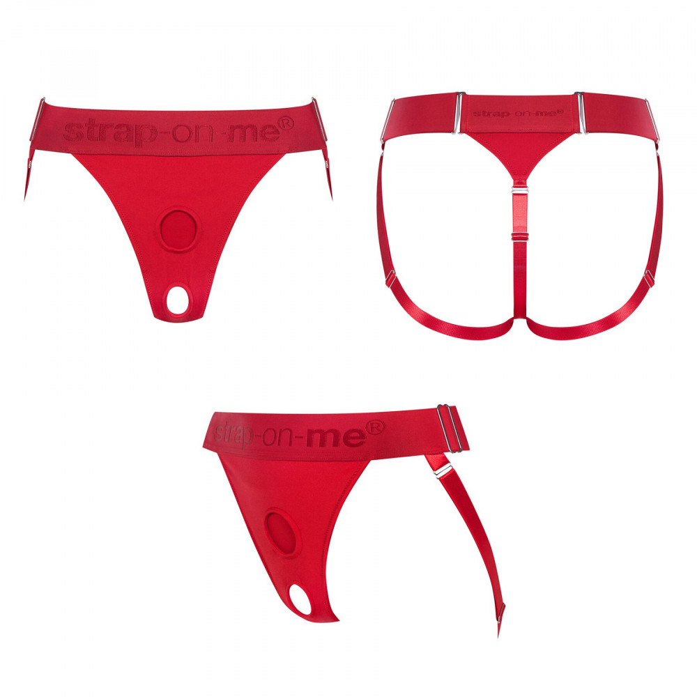 Трусики для страпонов - Трусики для страпона Strap-On-Me HARNAIS LINGERIE UNIQUE - One Size - RED 7
