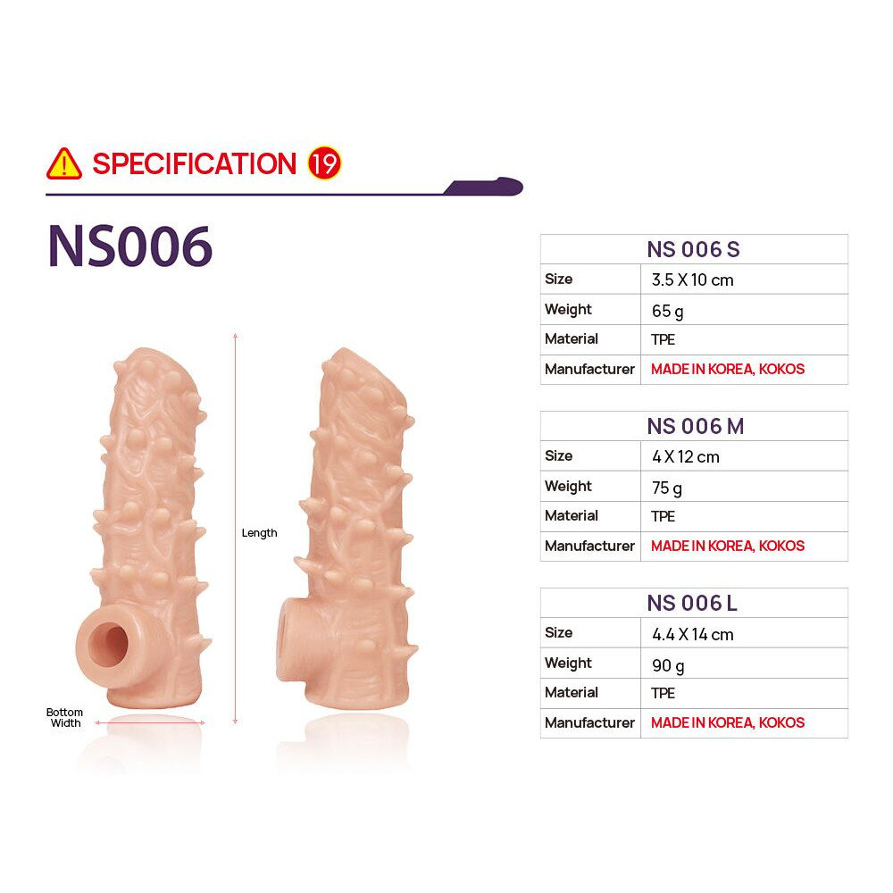 Насадки на член - Насадка на член Kokos Nude Sleeve NS 006 L 3