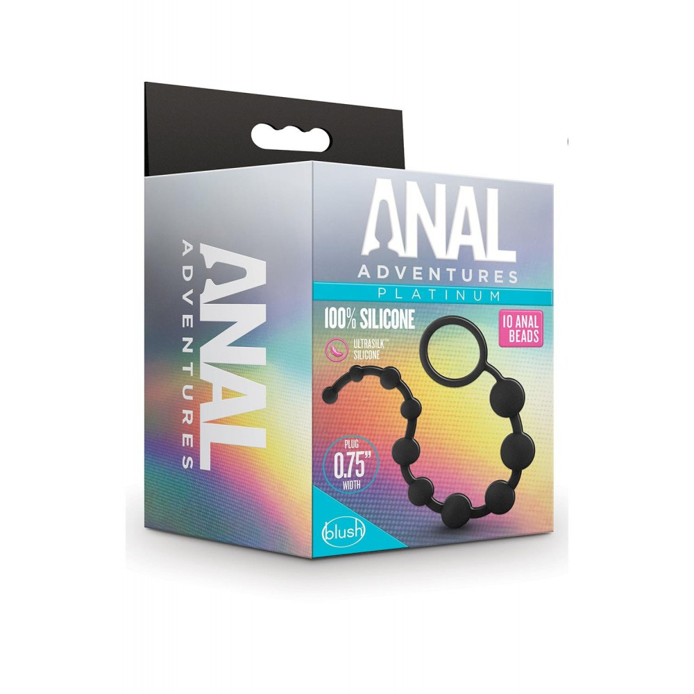 Секс игрушки - Силиконовые анальные шарики Blush Anal Adventures черные 5