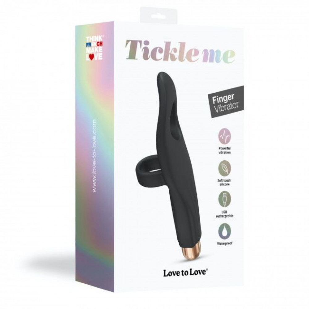 Мини вибраторы - Вибратор на палец Love To Love Tickle me - BLACK ONYX перезаряжаемый, 3 варианта использования 1