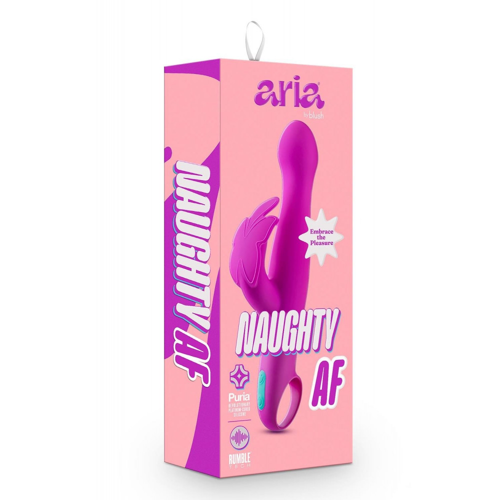 Секс игрушки - Вибратор с клиторальным отростком в виде бабочки Blush Aria Naugnty AF розовый 9