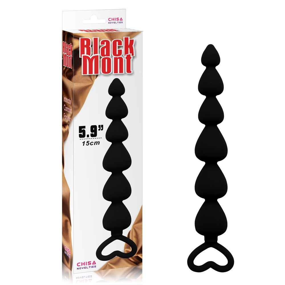 Секс игрушки - Анальная елочка сердечки Chisa Black Mont Elite Lover's Beads 17см /2,5см